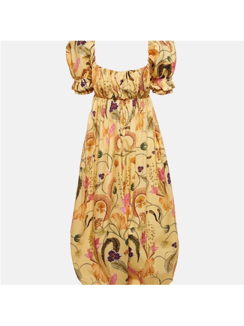 Agua by Agua Bendita Yellow Floral Midi Dress
